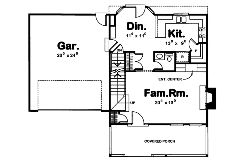 Home Plan - Floor Plan - Main Floor for Traditional House Plan #20-2216 - 3 bed, 2.5 bath
