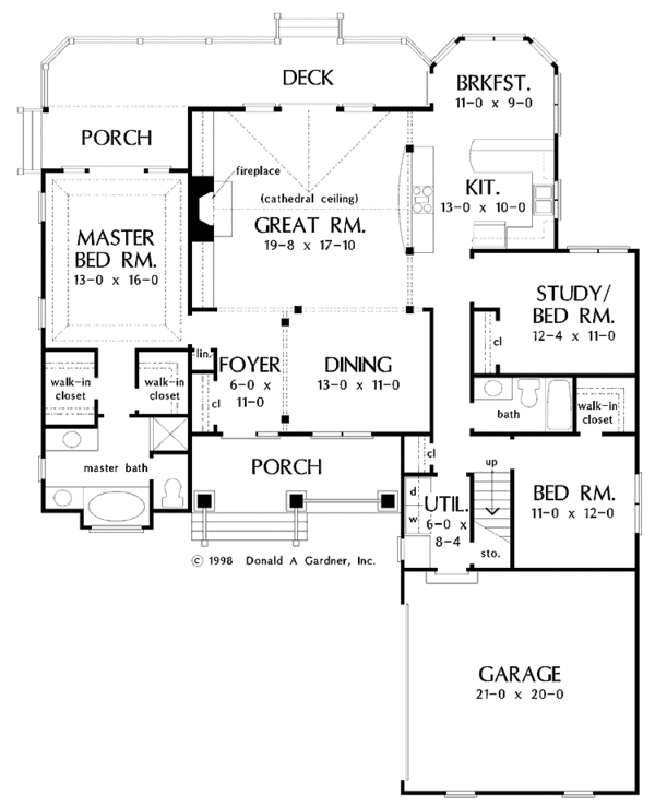 Dream House Plan - Ranch Floor Plan - Main Floor Plan #929-408