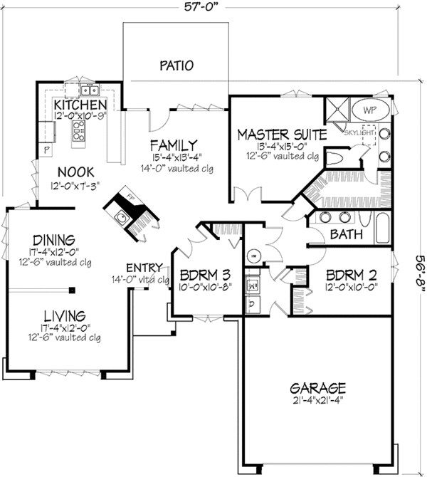 Architectural House Design - Prairie Floor Plan - Main Floor Plan #320-1108