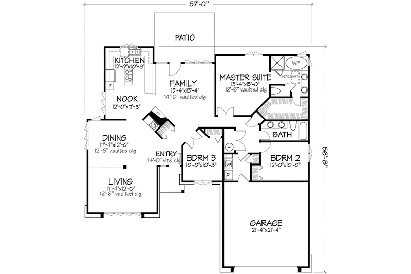 Dream House Plan - Floor Plan - Main Floor for Prairie House Plan #320-1108 - 3 bed, 2 bath