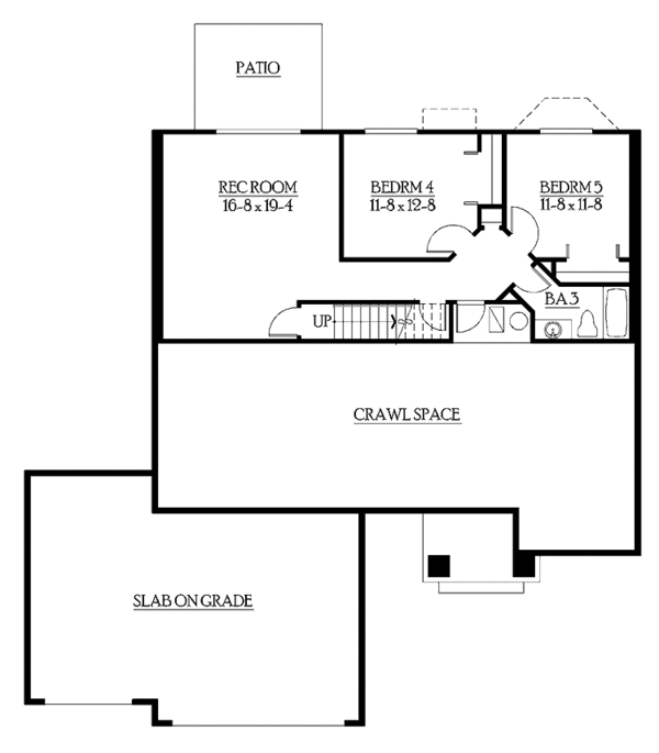 Craftsman Floor Plan - Lower Floor Plan #132-339