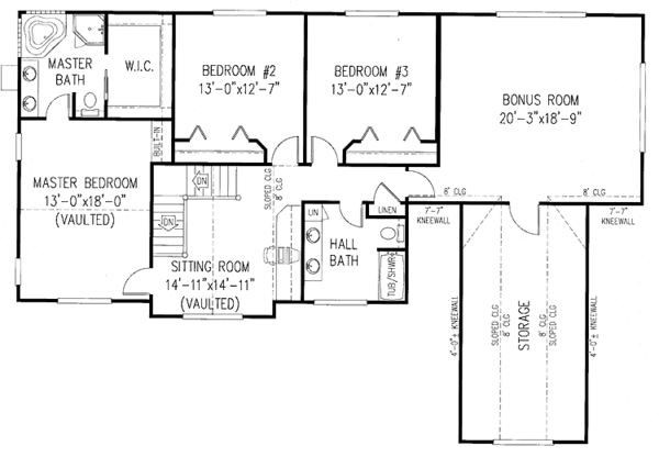 Architectural House Design - Victorian Floor Plan - Upper Floor Plan #11-262