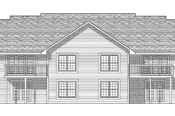 Exterior - Rear Elevation for Contemporary House Plan #70-1386 - 6 bed, 4 bath