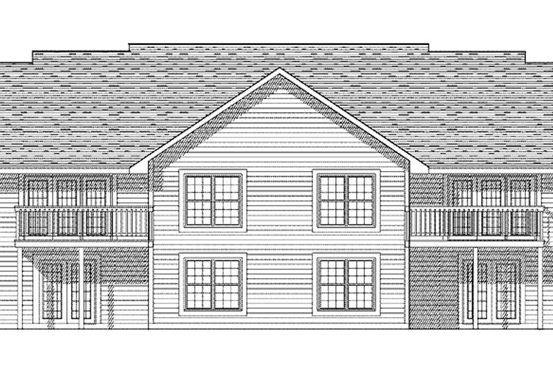 Architectural House Design - Exterior - Rear Elevation for Contemporary House Plan #70-1386 - 6 bed, 4 bath