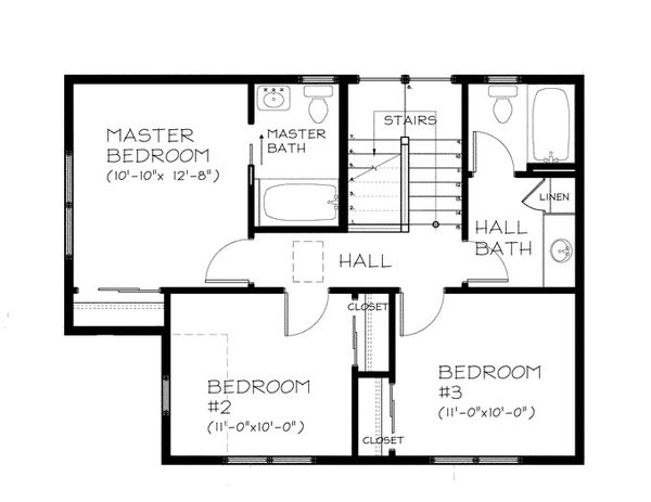 House Design - Traditional Floor Plan - Upper Floor Plan #895-77