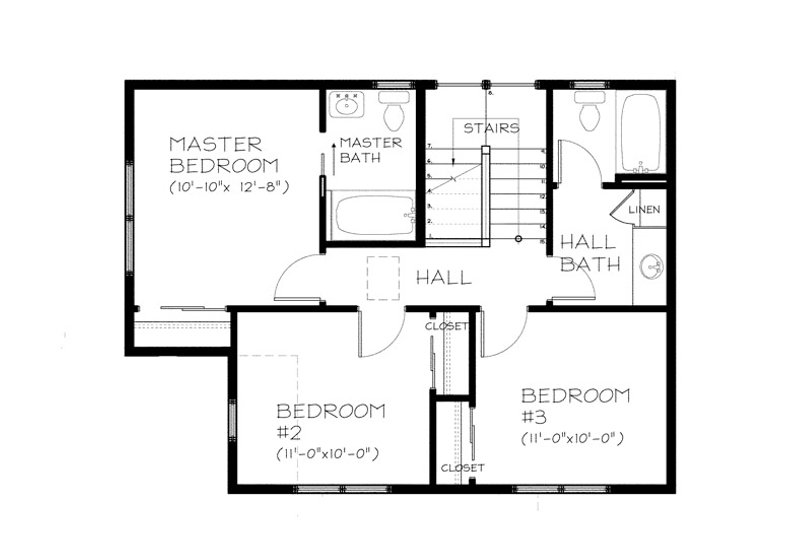 Architectural House Design - Floor Plan - Upper Floor for Traditional House Plan #895-77 - 3 bed, 2.5 bath
