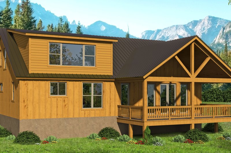 House Blueprint - Exterior - Rear Elevation for Cottage House Plan #932-318 - 3 bed, 3 bath