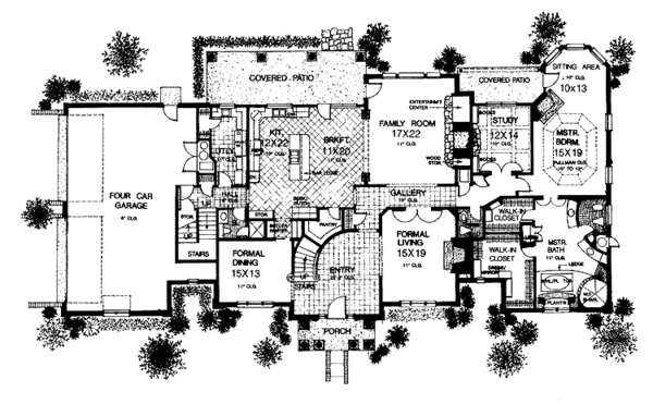 House Blueprint - Colonial Floor Plan - Main Floor Plan #310-1033