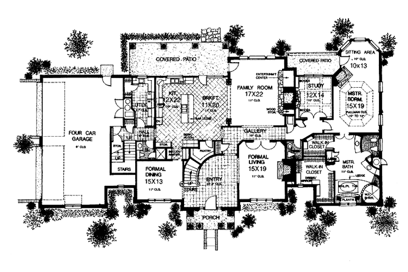 Home Plan - Floor Plan - Main Floor for Colonial House Plan #310-1033 - 4 bed, 5.5 bath