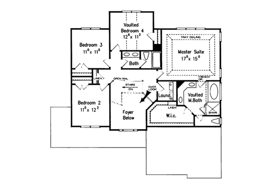 Floor Plan - Upper Floor for Country House Plan #927-898 - 4 bed, 2.5 bath