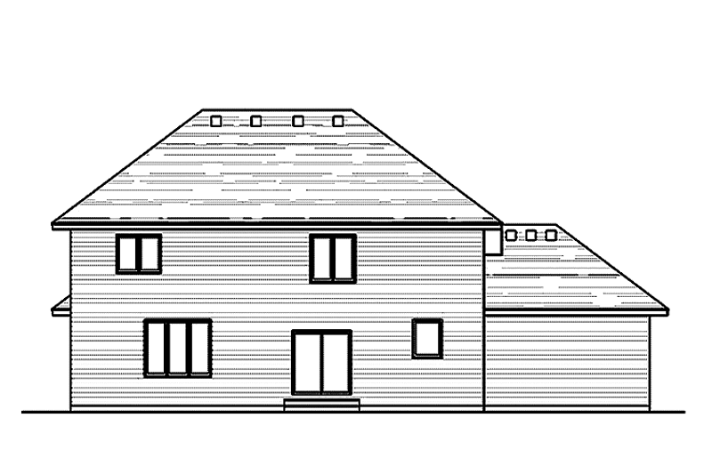 House Blueprint - Exterior - Rear Elevation for Colonial House Plan #51-1003 - 4 bed, 2.5 bath