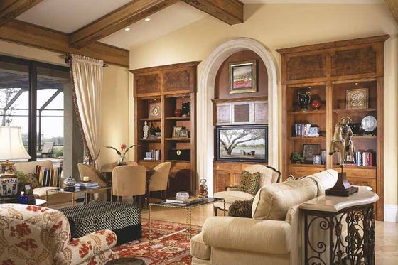 Interior - Family Room for Mediterranean House Plan #930-92 - 4 bed, 4.5 bath