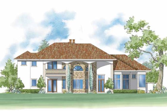 Exterior - Rear Elevation for Mediterranean House Plan #930-423 - 5 bed, 4.5 bath
