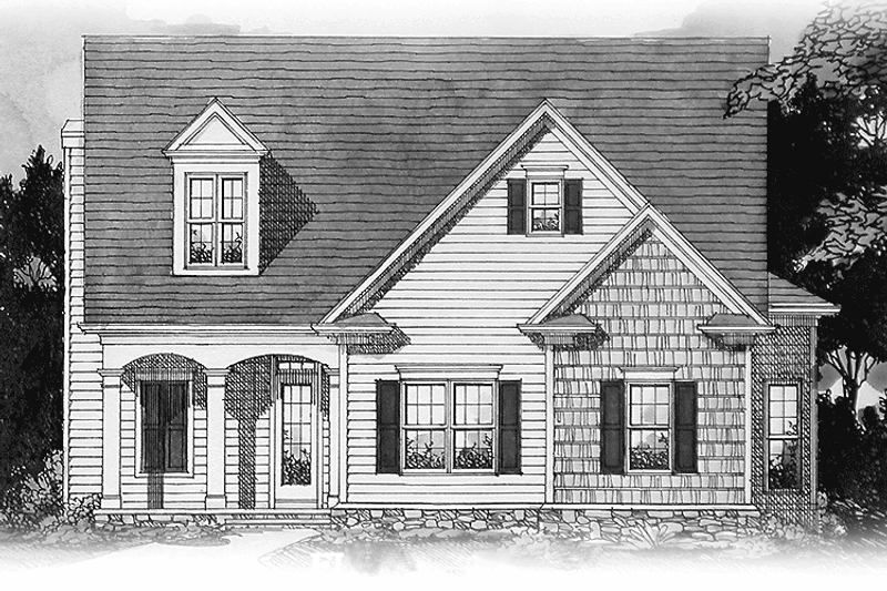 Architectural House Design - Colonial Exterior - Front Elevation Plan #54-238
