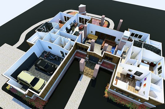 Exterior - Other Elevation 2 for Prairie House Plan #923-164 - 4 bed, 3.5 bath