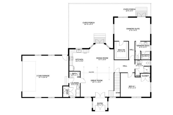 House Blueprint - Farmhouse Floor Plan - Main Floor Plan #1060-471