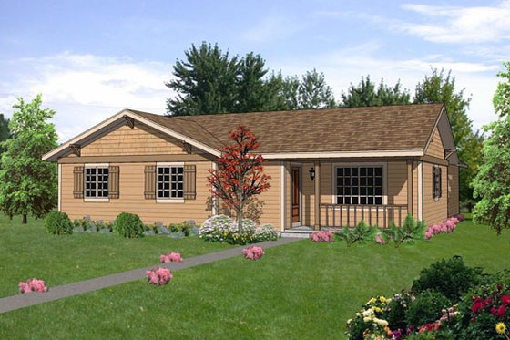 Exterior - Front Elevation for Ranch House Plan #116-302 - 4 bed, 2 bath