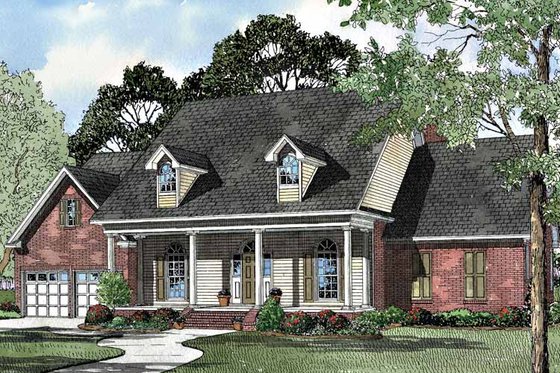 Exterior - Front Elevation 3 for Classical House Plan #17-3100 - 3 bed, 2.5 bath