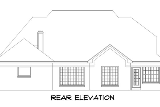 Exterior - Rear Elevation for Traditional House Plan #424-145 - 5 bed, 3 bath