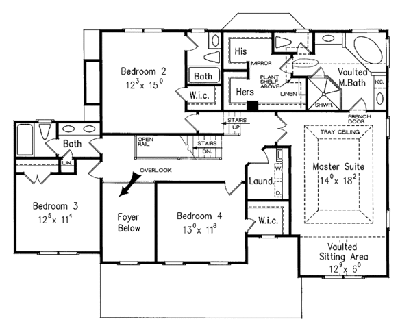 House Blueprint - Craftsman Floor Plan - Upper Floor Plan #927-908