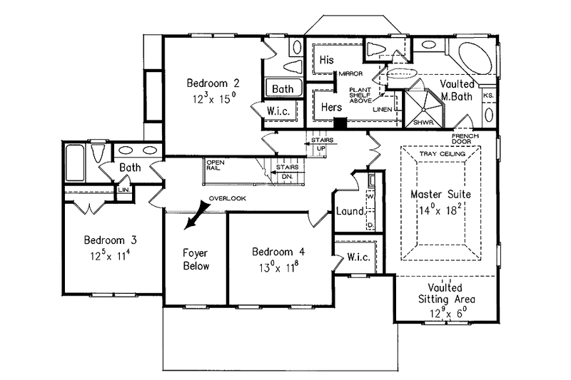 House Blueprint - Floor Plan - Upper Floor for Craftsman House Plan #927-908 - 4 bed, 3.5 bath