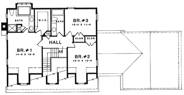 Home Plan - Colonial Floor Plan - Upper Floor Plan #1001-122