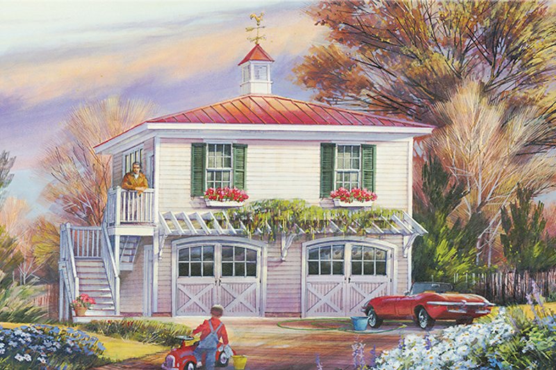 House Plan Design - Exterior - Front Elevation for Traditional House Plan #137-368 - 1 bed, 1 bath