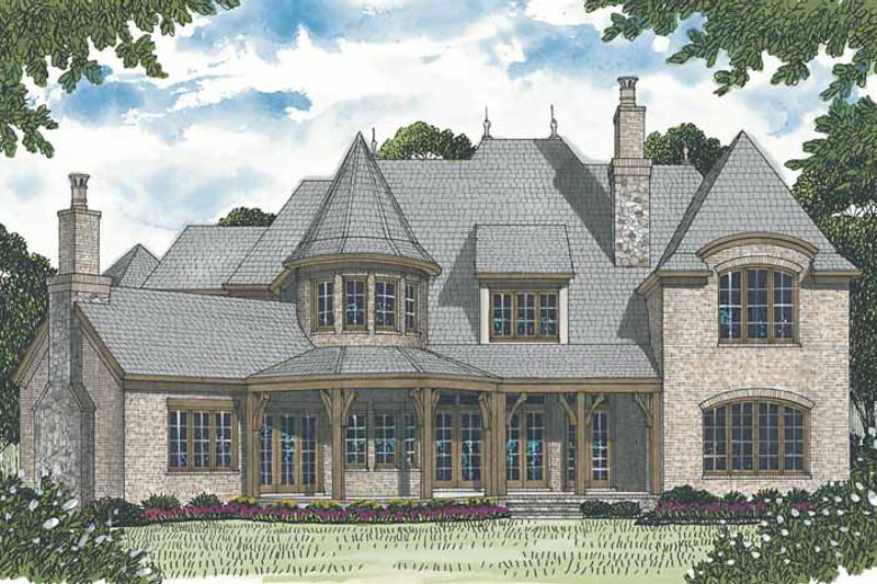 Dream House Plan - Exterior - Rear Elevation for European House Plan #453-599 - 4 bed, 4 bath