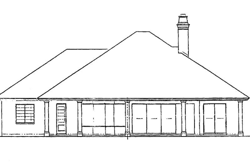 Architectural House Design - Exterior - Rear Elevation 1 for Ranch House Plan #930-91 - 3 bed, 2 bath