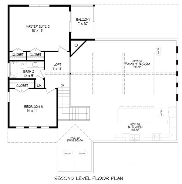 Farmhouse Floor Plan - Upper Floor Plan #932-394