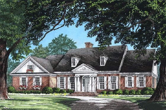 Front view - 2700 square foot Southern home