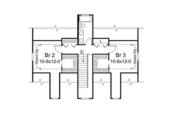 House Blueprint - Craftsman Floor Plan - Upper Floor Plan #57-668