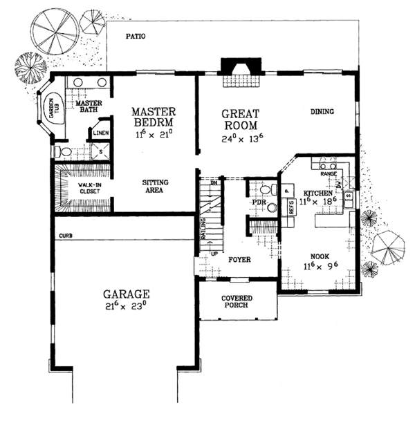 Home Plan - Country Floor Plan - Main Floor Plan #72-1121