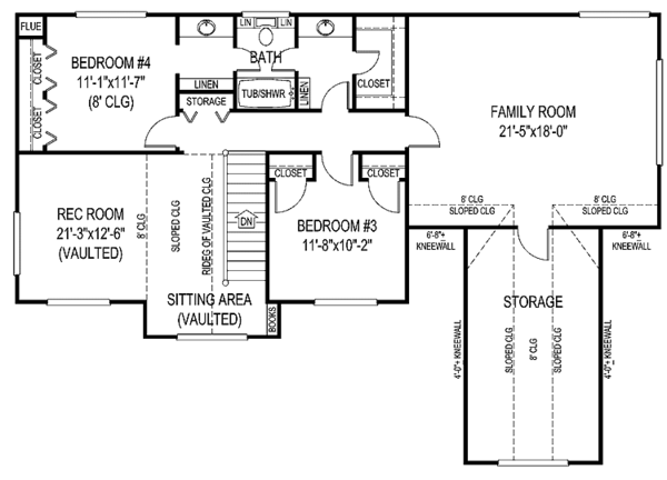 Architectural House Design - Country Floor Plan - Upper Floor Plan #11-270