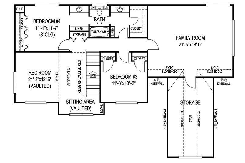 Home Plan - Floor Plan - Upper Floor for Country House Plan #11-270 - 3 bed, 2.5 bath