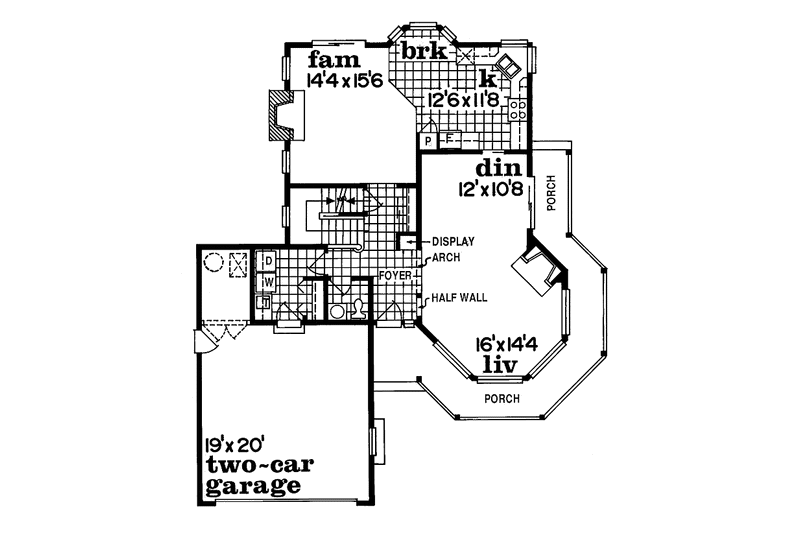Home Plan - Floor Plan - Main Floor for Victorian House Plan #47-821 - 3 bed, 2.5 bath