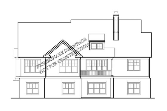 Exterior - Rear Elevation for Country House Plan #927-402 - 3 bed, 2.5 bath