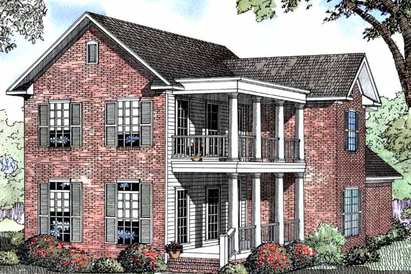House Blueprint - Exterior - Front Elevation 3 for Classical House Plan #17-3007 - 4 bed, 2.5 bath