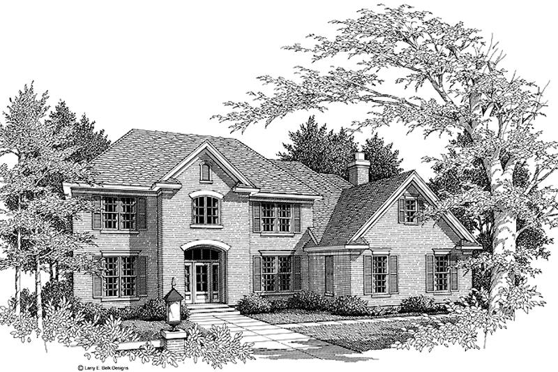 Architectural House Design - Exterior - Front Elevation 3 for Colonial House Plan #952-241 - 4 bed, 3.5 bath
