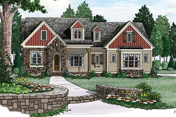 Exterior - Front Elevation 3 for European House Plan #927-974 - 4 bed, 3 bath
