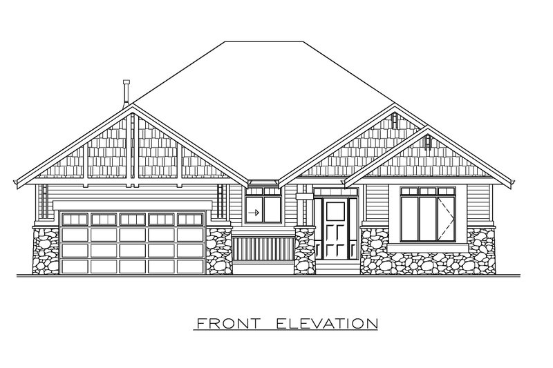 House Design - Exterior - Front Elevation 3 for Craftsman House Plan #1100-120 - 2 bed, 2 bath