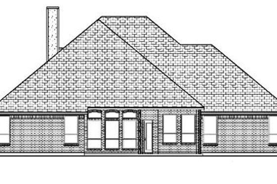 Exterior - Rear Elevation for European House Plan #84-337 - 3 bed, 3 bath