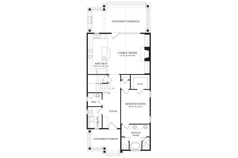 Home Plan - Floor Plan - Main Floor for Craftsman House Plan #453-634 - 3 bed, 2.5 bath