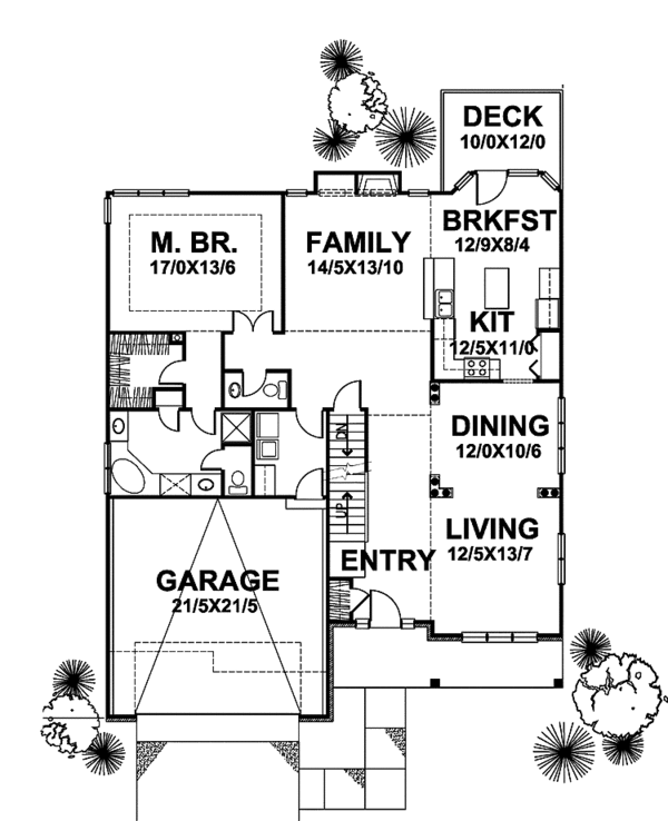 Home Plan - Country Floor Plan - Main Floor Plan #320-835