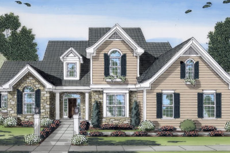 House Blueprint - Cottage Exterior - Front Elevation Plan #46-431