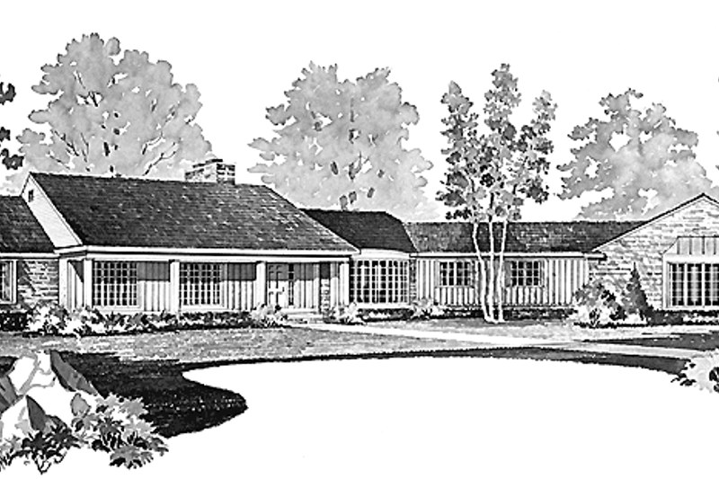 House Blueprint - Adobe / Southwestern Exterior - Front Elevation Plan #72-707