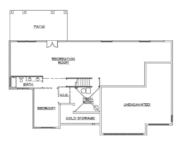 Home Plan - Traditional Floor Plan - Lower Floor Plan #945-94