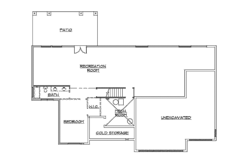 Home Plan - Floor Plan - Lower Floor for Traditional House Plan #945-94 - 2 bed, 2.5 bath