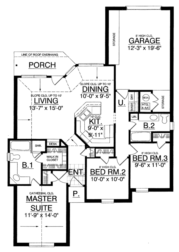 Architectural House Design - Traditional Floor Plan - Main Floor Plan #40-466