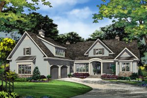 Country Exterior - Front Elevation Plan #929-1026